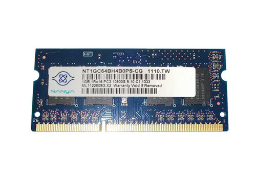 Nanya NT1GC64BH4B0PS-CG – 1GB DDR3 SODIMM – 204-pin – 1333 MHz – 1.5V – 1Rx16 