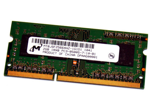 Micron MT16JSF25664HZ-1G1D1 – 2GB DDR3 SODIMM – 204-pin – 1066 MHz – PC3-8500S – 1.5V – 2Rx8 
