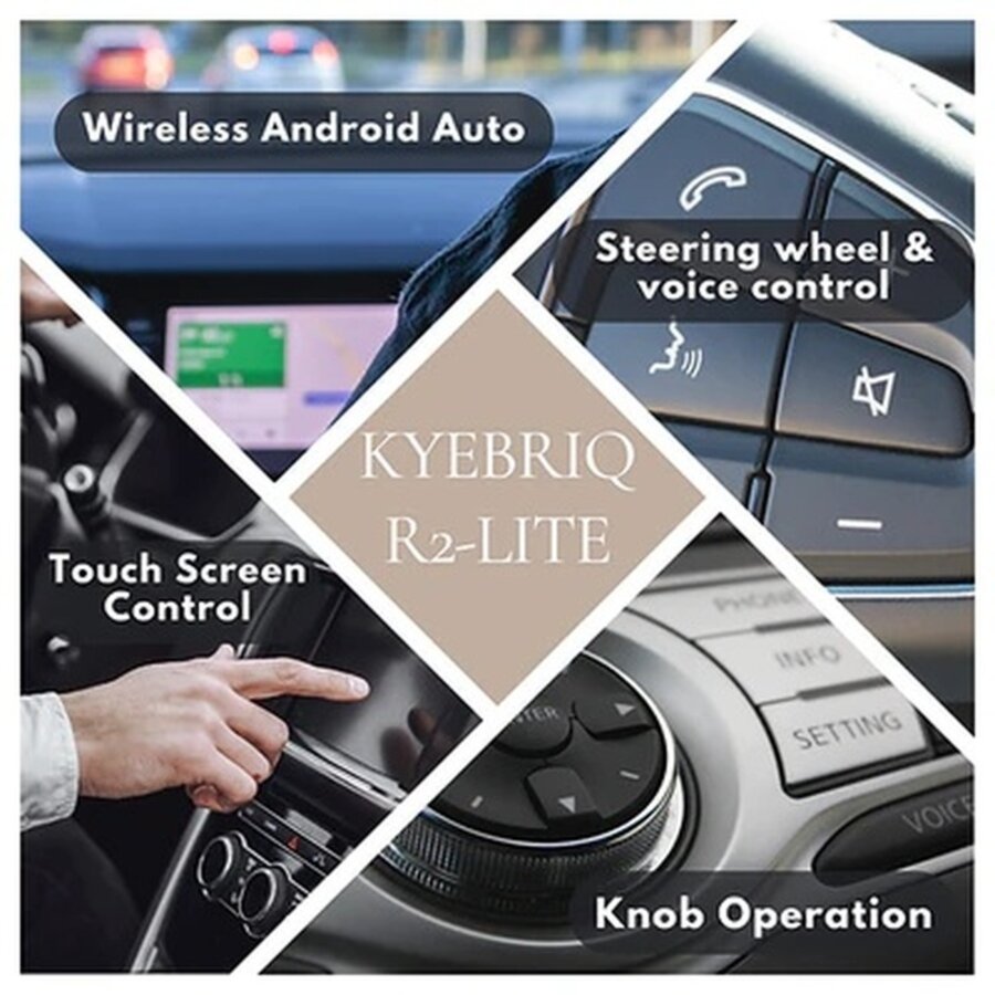 KYEBRIQ R2-LITE – Draadloze Android Auto Adapter voor Auto's met Bekabelde Android Auto (Android 11+)-2