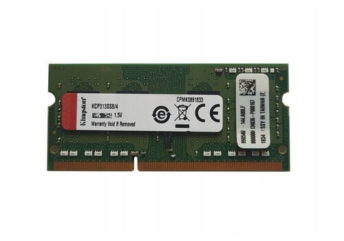 Kingston KCP313SS8/4 – 4GB DDR3 SODIMM – 204-pin – 1333 MHz – PC3-10600 – 1.5V – 1Rx8 