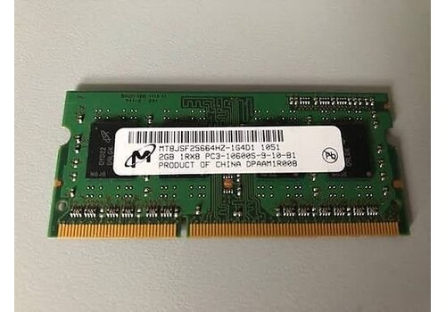 Micron MT8JSF25664HZ-1G4D1 – 2GB DDR3 SODIMM – 204-pin – 1333 MHz – PC3-10600 – 1.5V – 1Rx8 