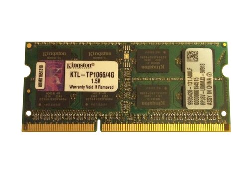 Kingston KTL-TP1066/4G – 4GB DDR3 SODIMM – 204-pin – 1066 MHz – PC3-8500S – 1.5V – 2Rx8 
