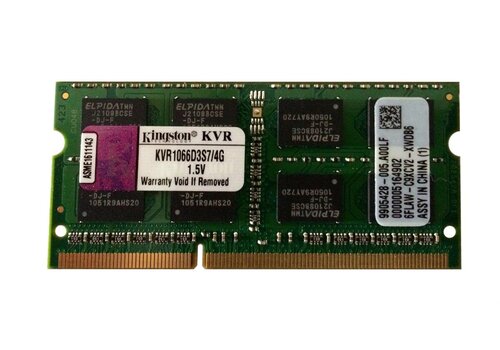 Kingston KVR1066D3S7/4G – 4GB DDR3 SODIMM – 204-pin – 1066 MHz – PC3-8500 – 1.5V – 2Rx8 