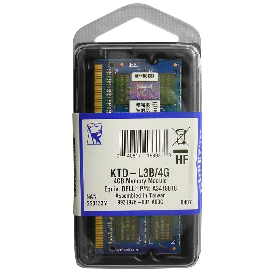 Kingston KTD-L3BS/4G – 4GB DDR3 SODIMM – 204-pin – 1333 MHz – 1.5V – 1Rx8-1