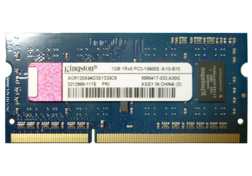 Kingston ACR128X64D3S1333C9 – 1GB DDR3 SODIMM – 204-pin – 1333 MHz – 1.5V – 1Rx8 