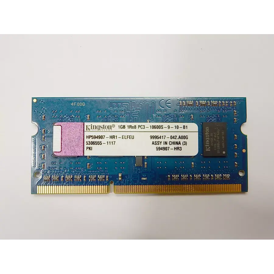 Kingston HP594907-HR1 – 1GB DDR3 SODIMM – 204-pin – 1333 MHz – 1.5V – 1Rx8-1