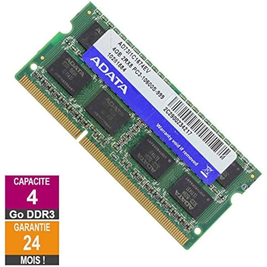 A-DATA AD73I1C1674EV – 4GB DDR3 SODIMM – 204-pin – 1333 MHz – 1.5V – 2Rx8-1