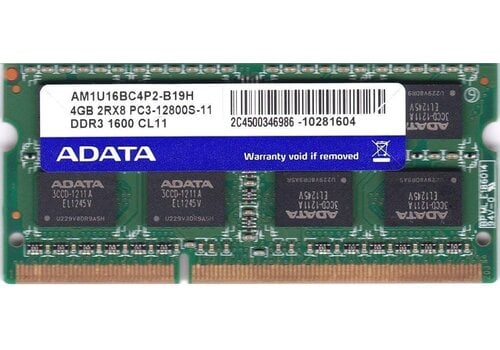 A-DATA AM1U16BC4P2-B19C – 4GB DDR3 SODIMM – 204-pin – 1600 MHz – 1.5V – 2Rx8 