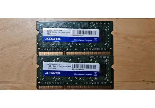 A-DATA AD73I1A0873EG – 1GB DDR3 SODIMM – 204-Pin – 1333 MHz – PC3-10600S – 1Rx8 