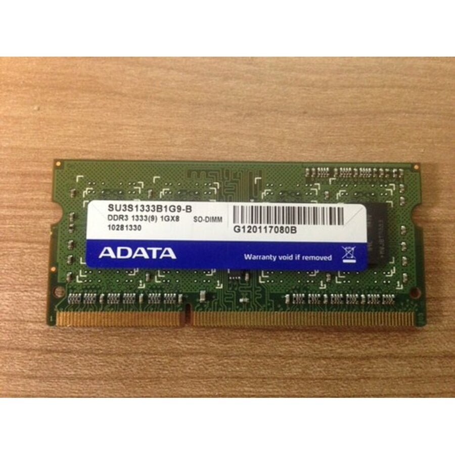 A-DATA SU3S1333B1G9-B – 1GB DDR3 SODIMM – 204-Pin – 1333 MHz – PC3-10600S – 1Rx8-1