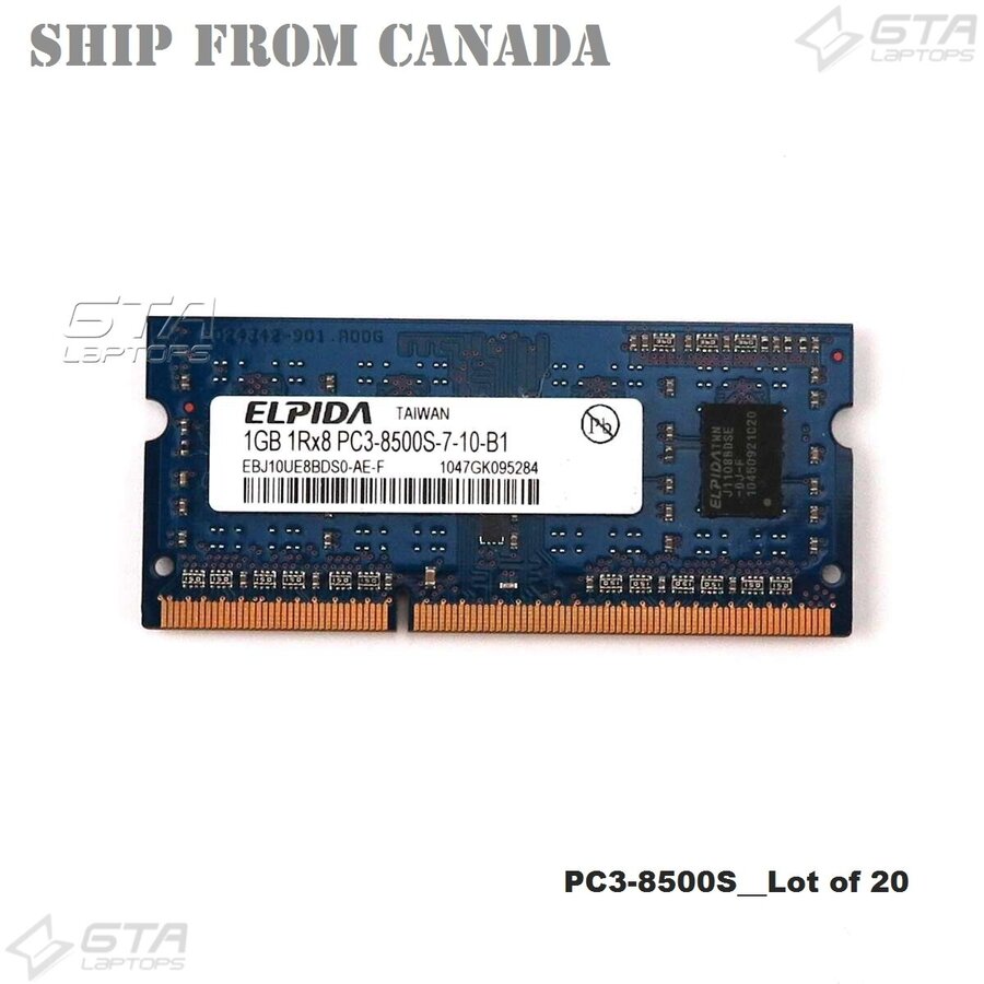 Elpida EBJ10UE8BDS0-DJ-F – 1GB DDR3 SODIMM – 204-Pin – 1333 MHz – PC3-10600S – 1Rx8-1