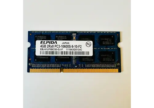Elpida EBJ4UF8BCS0-DJ-F – 4GB DDR3 SODIMM – 204-Pin – 1333 MHz – PC3-10600S – 2Rx8 
