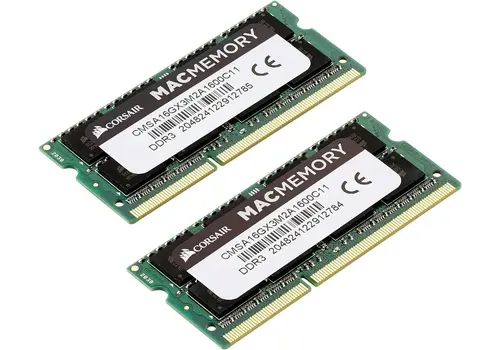 Corsair Mac Memory CMSA16GX3M2A1600C11 – 16GB DDR3L SODIMM Kit – 204-Pin – 1600 MHz – PC3-12800 – CL11 