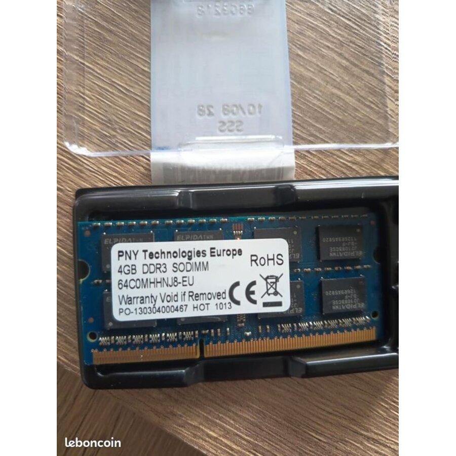 PNY Technology Europe 64C0MHHNJ8-EU – 4GB DDR3 SODIMM-1