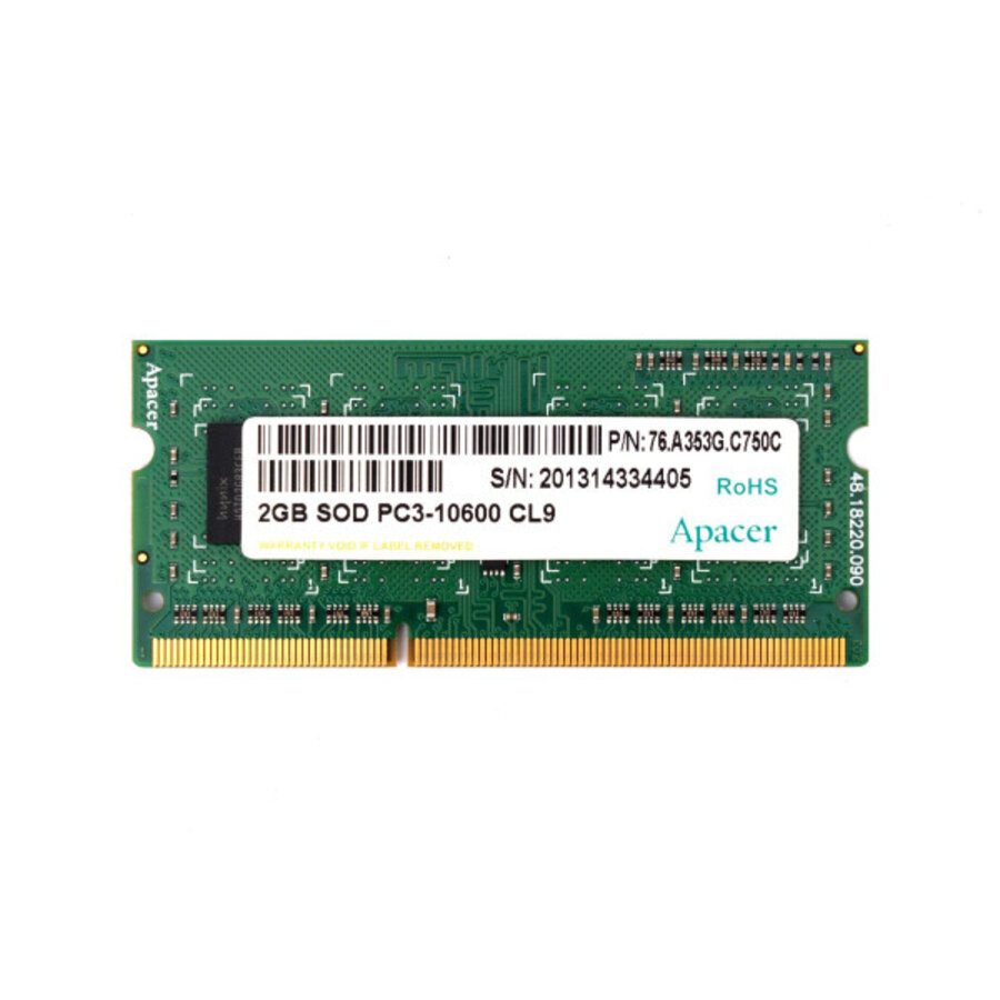 Apacer 2GB DDR3 SODIMM – 204-Pin – 1333 MHz – PC3-10600 – CL9-1