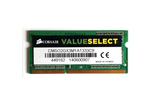 Corsair ValueSelect CMSO2GX3M1A1333C9 – 2GB DDR3 SODIMM – 204-Pin – 1333 MHz – PC3-10600 – CL9 