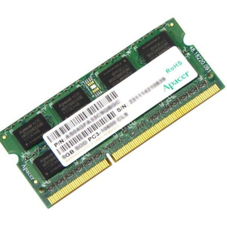 Apacer SODIMM PC3-10600 CL9 – 4GB DDR3 – 204-Pin – 1333 MHz – 1.5V – CL9-1