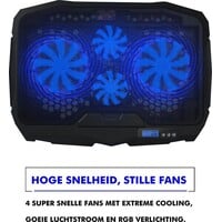 thumb-Greenure Laptop Koeler – Cooling Pad – Laptopstandaard – Verstelbaar – Tot 17 inch – 4 Ventilatoren-6