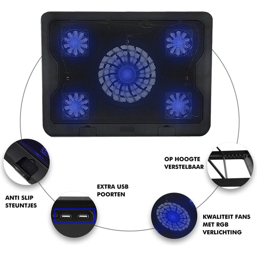 Greenure SY-C5 Nootpad Cooling Pad – Laptopkoeler – Cooling Pad – Laptopstandaard-4
