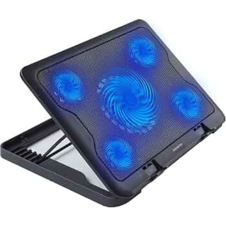 Greenure Laptop Cooler tot 17 inch – Cooling Pad – 5 Ventilatoren – 2 USB Poorten – Verstelbare Verhoging-1