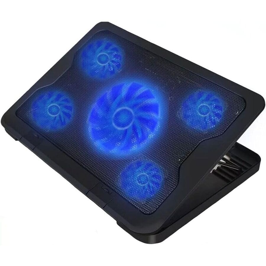 Greenure Laptop Cooler tot 17 inch – Cooling Pad – 5 Ventilatoren – 2 USB Poorten – Verstelbare Verhoging-2