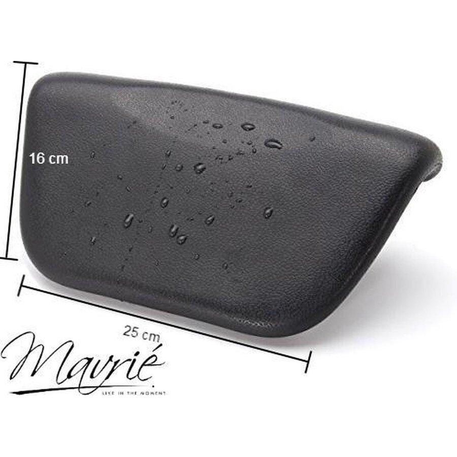 Mavrié Luxe Badkussen – Badhoofdkussen – Antislip Zuignappen – Comfortabel Nek- en Hoofdkussen – Zwart-3