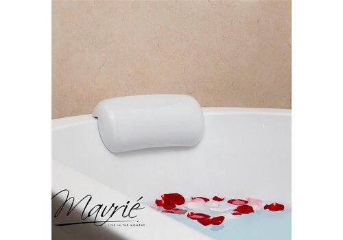Mavrié Badkussen – Badhoofdkussen – Antislip Zuignappen – Comfortabele Nek- en Hoofdsteun – Wit 