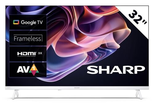Sharp 32HF2265EW – 32 inch HD Ready Smart TV – Google TV – HDR10 – Bluetooth – Google Cast – Zwart 