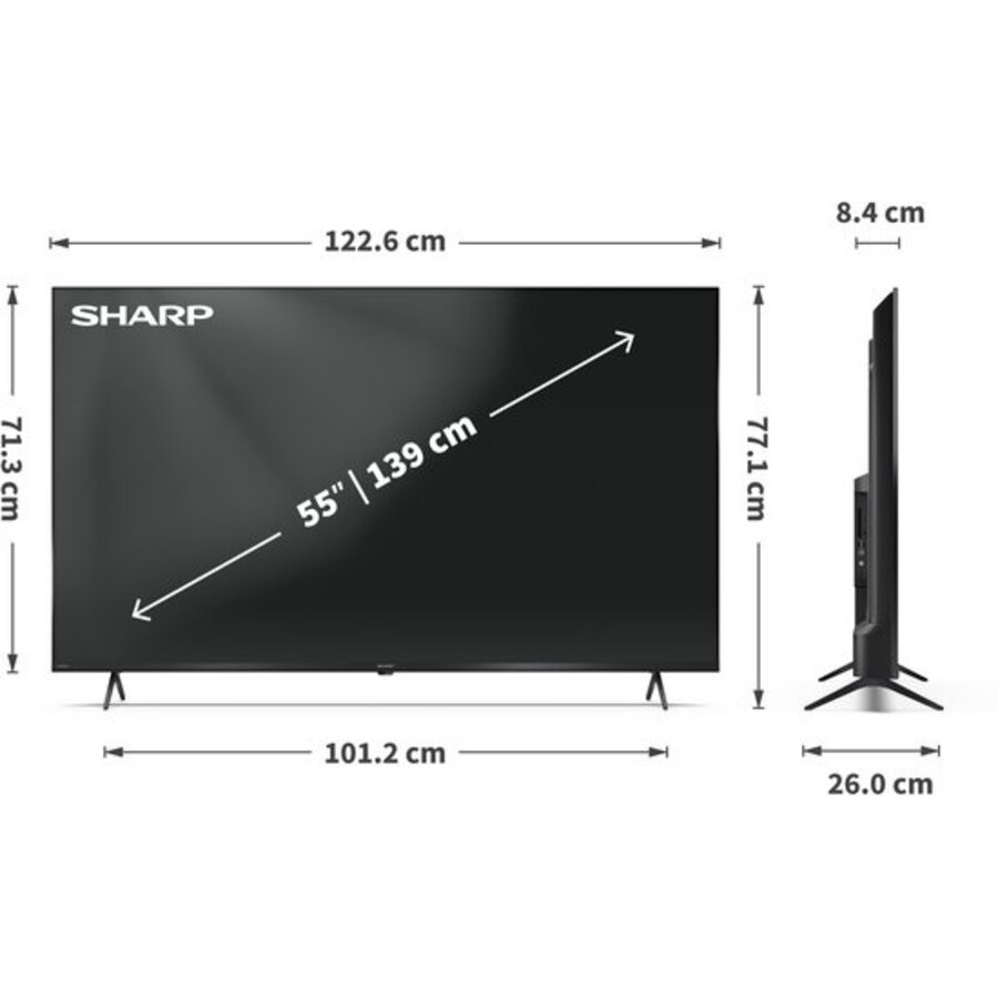 Sharp 55HP5465E – 55 inch 4K Ultra HD QLED Google TV – Smart TV – Dolby Vision & Dolby Atmos-10