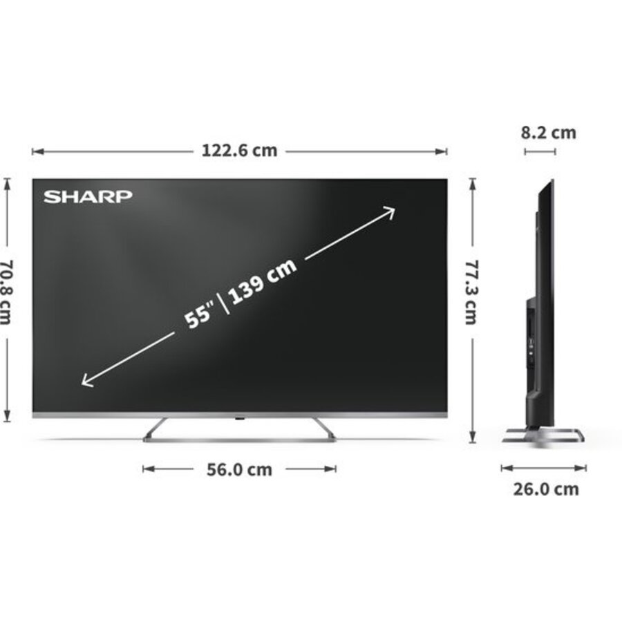 Sharp 55JP7265E – 55 inch 4K Ultra HD QLED MiniLED Google TV – Smart TV – Dolby Vision – Dolby Atmos-9