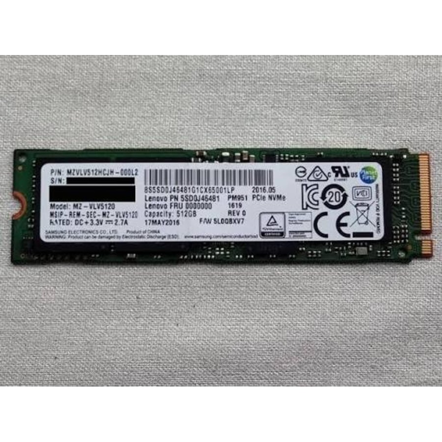 Samsung PM951 512GB – M.2 NVMe SSD – PCIe 3.0 x4 – MZVLV512HCJH-1