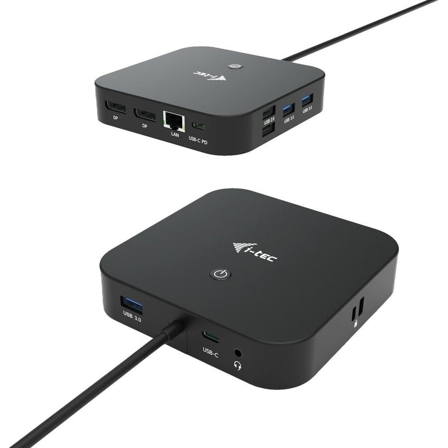 i-tec C31DUALDPDOCKPD USB-C Dual Display Docking Station met Power Delivery tot 100W, 2x DisplayPort, 3x USB-A 3.2 Gen 1, 2x USB-A 2.0, USB-C, Gigabit Ethernet en audioaansluiting-1