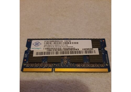Nanya NT4GC64B8HB0NS-CG – 4GB DDR3 1333MHz SO-DIMM Laptopgeheugen – PC3-10600 
