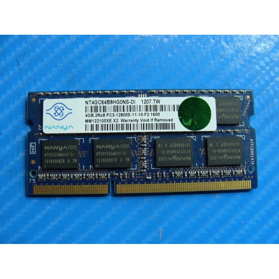 Nanya NT4GC64B8HG0NS – 4GB DDR3 RAM – 1333MHz – PC3-10600 – 204-Pin SO-DIMM – CL9 – 1,5V-1