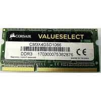 Corsair ValueSelect CM3X4GSD1066 – 4GB DDR3 RAM – 1066MHz – PC3-8500 – 204-Pin SO-DIMM – CL7 – 1,5V