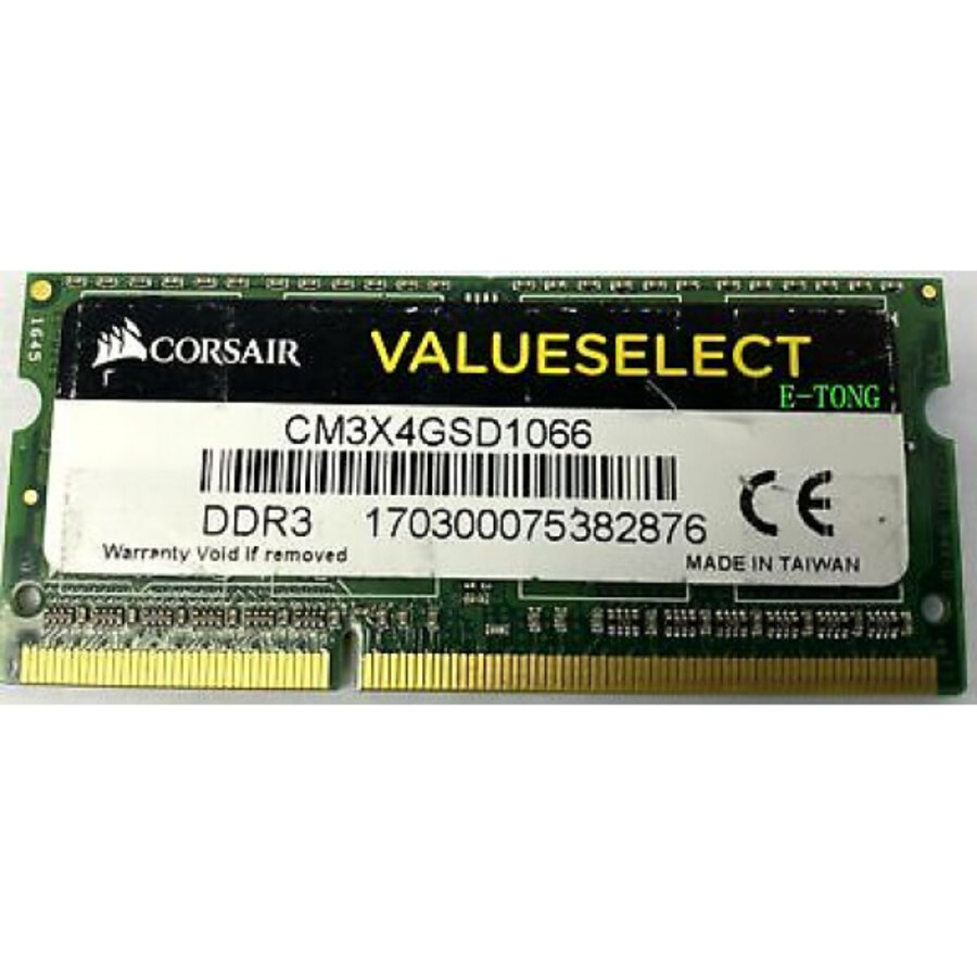 Corsair ValueSelect CM3X4GSD1066 – 4GB DDR3 RAM – 1066MHz – PC3-8500 – 204-Pin SO-DIMM – CL7 – 1,5V-1
