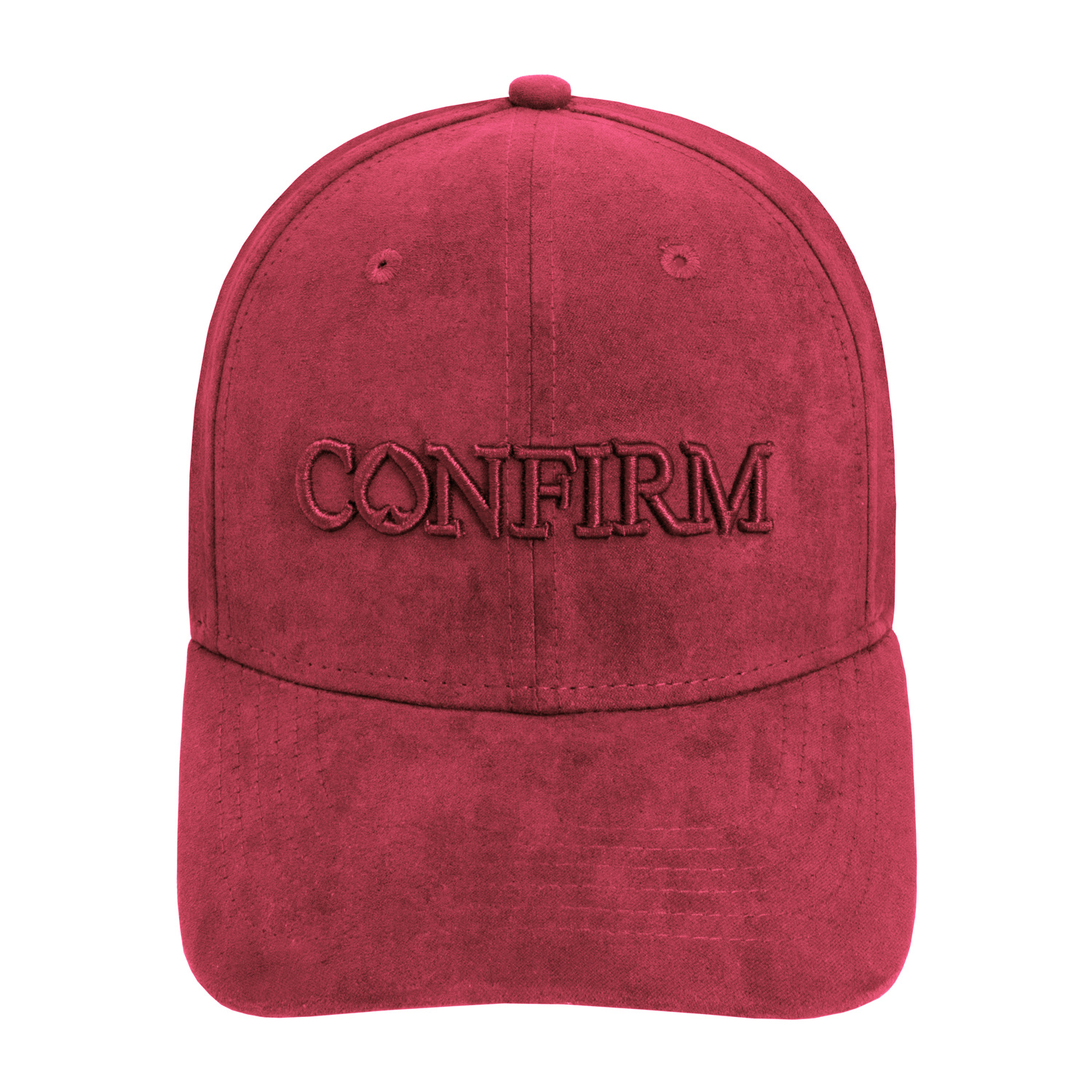 maroon suede cap