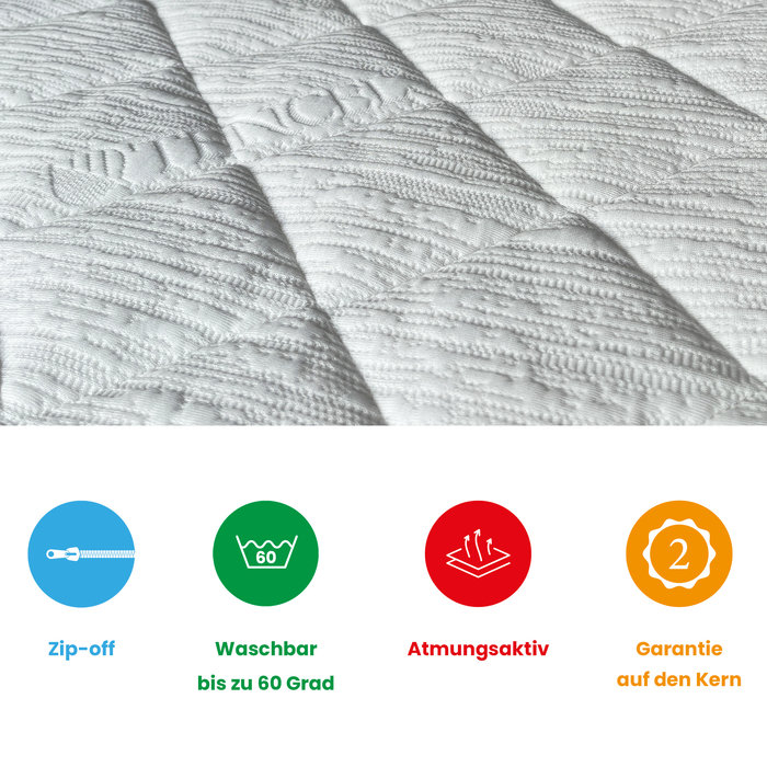 Kindermatratze 70x200 Kaltschaum HR40 mit Reiner Naturlatex