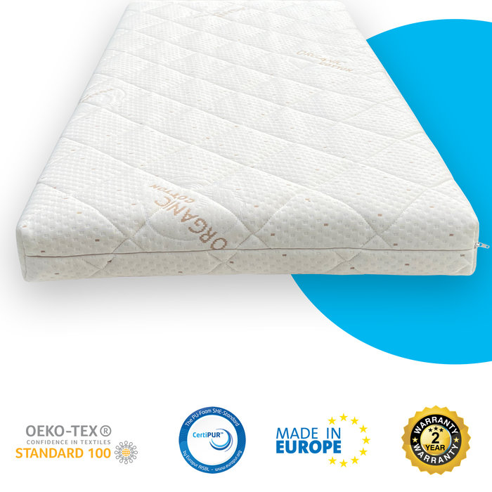 Kindermatratze 90x195 Kaltschaum HR55 Organische Baumwolle
