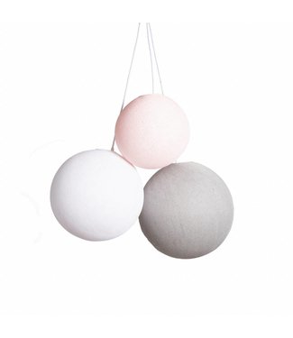 Cotton Ball Lights Triple Hanging Lamp 1 point - Blushy Greys