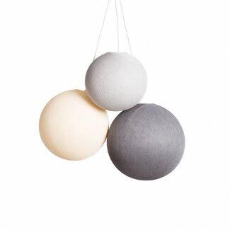 COTTON BALL LIGHTS Triple Hanging Lamp 1 point - Glowy Greys