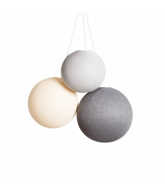 Cotton Ball Lights Triple Hanging Lamp 1 point - Glowy Greys