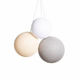 COTTON BALL LIGHTS Triple Hanging Lamp 1 point - Natural Colors