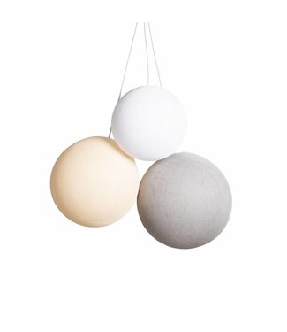 COTTON BALL LIGHTS Triple Hanging Lamp 1 point - Natural Colors