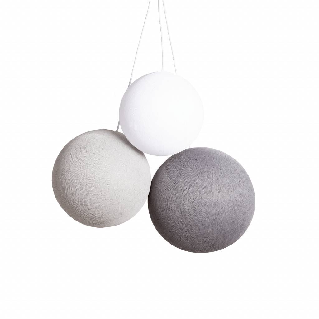 Cotton Ball Lights Triple Hanging Lamp Shades Of Grey