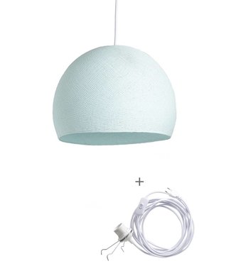 COTTON BALL LIGHTS Cord Lamp Three Quarter - Light Aqua