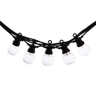 LEDR Ledr buiten feestverlichting zwart - 10 LED lampen  (5 m) & stekker (3 m) - Regular Patio Lights