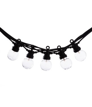 LEDR Ledr buiten feestverlichting zwart - 10 LED lampen  (5 m) & stekker (3 m) - Regular Patio Lights