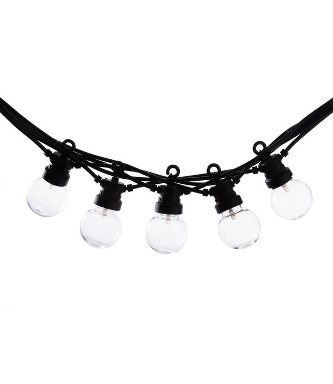 Ledr buiten feestverlichting zwart - 10 LED lampen  (5 m) & stekker (3 m) - Regular Patio Lights