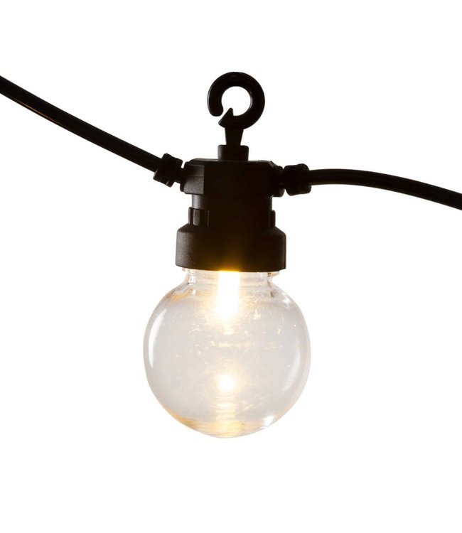 Ledr buiten feestverlichting zwart - 10 LED lampen  (5 m) & stekker (3 m) - Regular Patio Lights